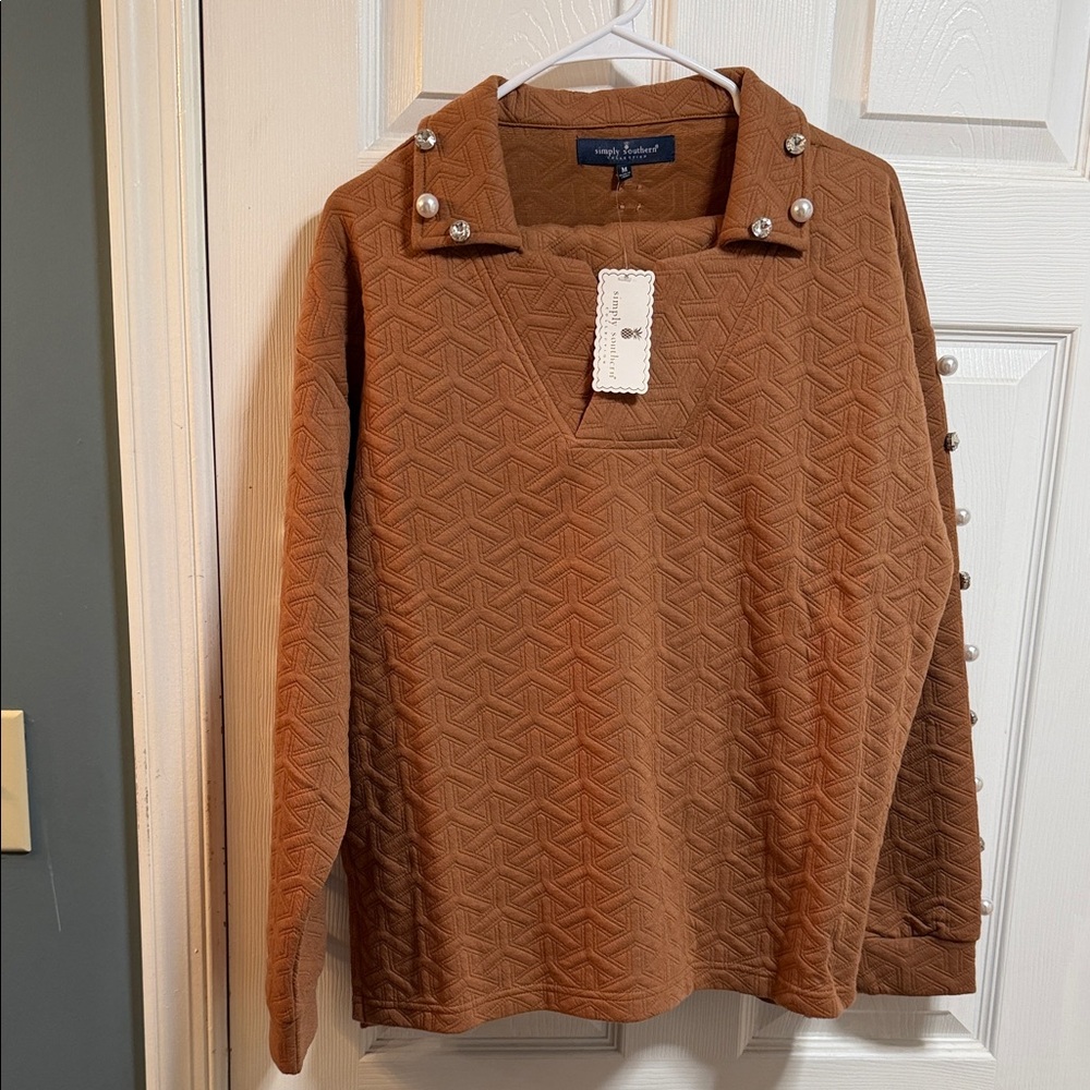 Mocha Soft Quilted Long Sleeve Sweater and Pants